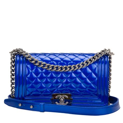 chanel boy bag blue